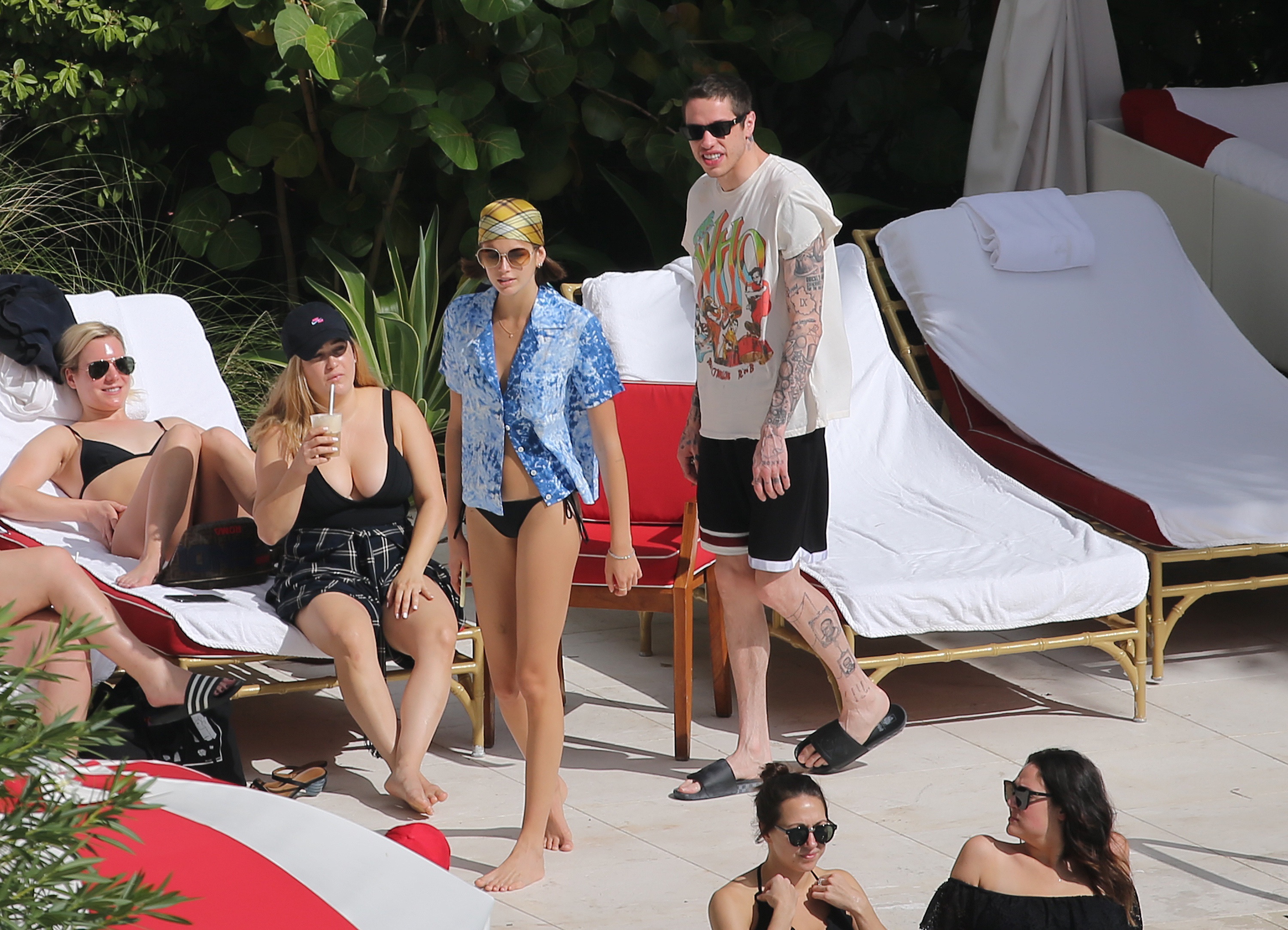 Kaia Gerber in hot thong bikini at a pool in Miami HQ (50).jpg