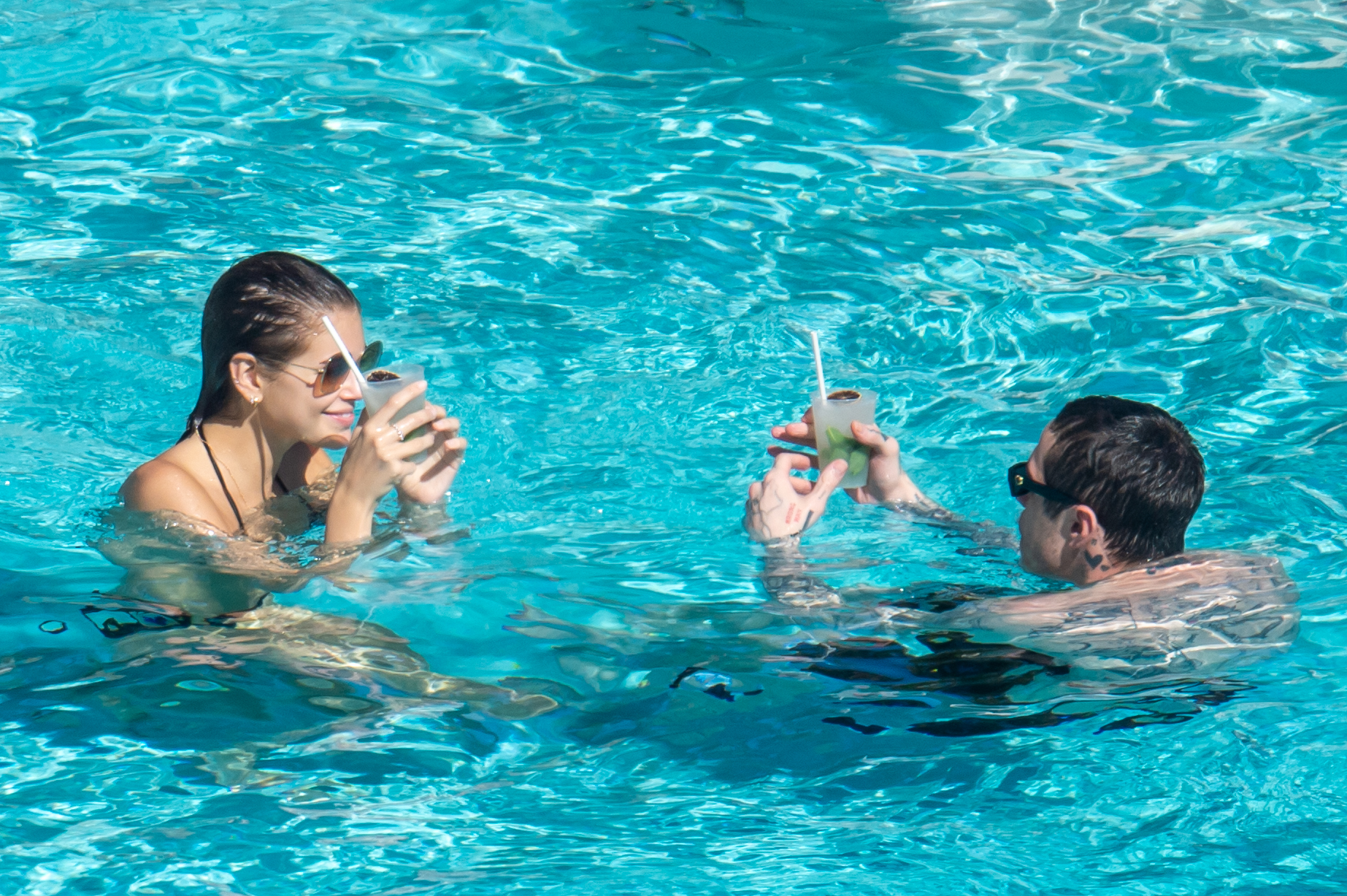 Kaia Gerber in hot thong bikini at a pool in Miami HQ (126).jpg