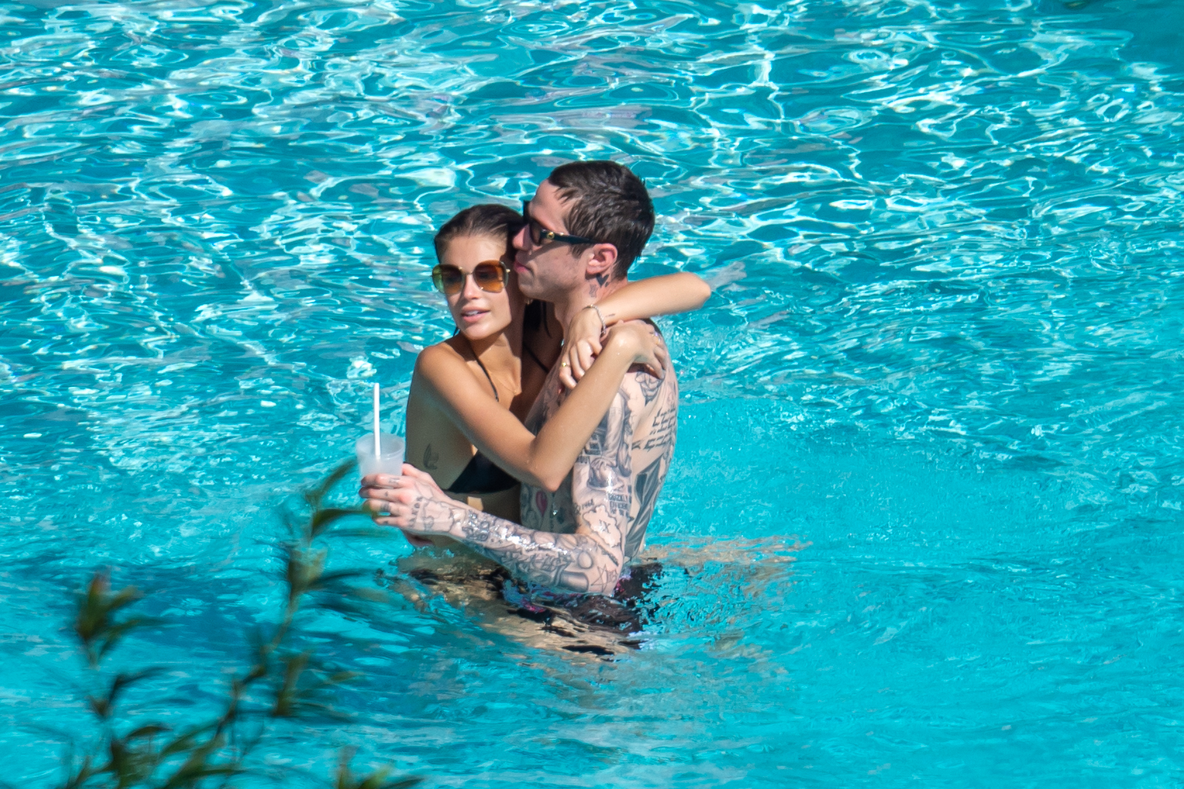 Kaia Gerber in hot thong bikini at a pool in Miami HQ (117).jpg
